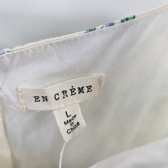 En Creme Cream Blue Floral Hi-Low Dress Size Large - Picture 10 of 16